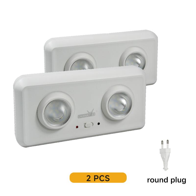 Emergency Light with Dual Adjustable LED Lamp Heads Wall Mounted Battery Backup Evacuation Lamp Handheld Fire Fighting Light