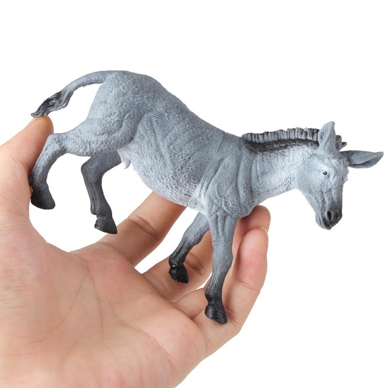 Oenux 4pcs Farm Model Simulation Horse Cow Goat Donkey Sheep Pig Action Figures Poultry Animals Figurine Education Kids Toy Gift