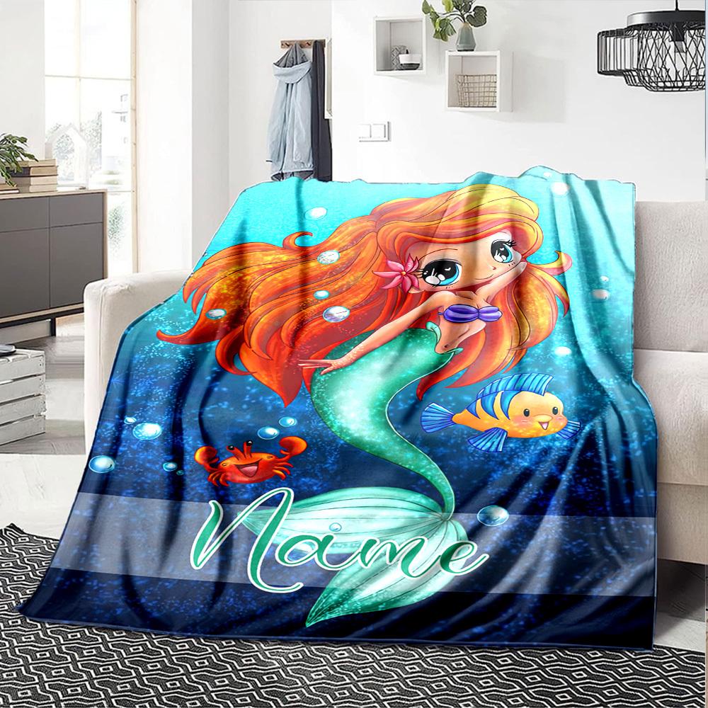 Underwater Mermaid Home Custom Blankets Comfortable Soft Lightweight Allseason Multipurpose Blanket For Picnics Sofas Offices Beds Living Rooms