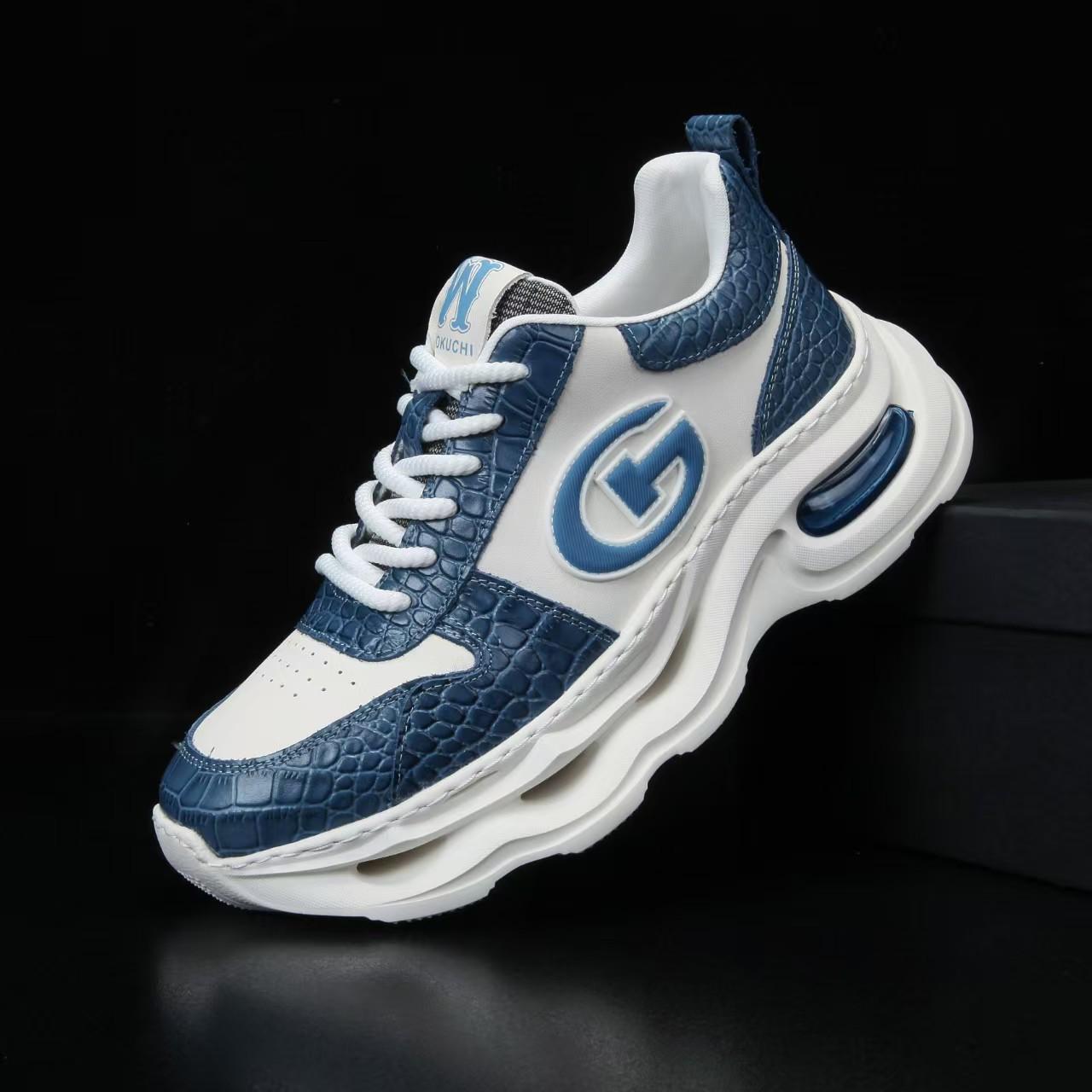 

2025 Men s Fashion Casual Sneakers - Cowhide, Breathable, Lightweight, and Comfortable with Thick Sole. 40