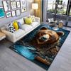 Forest Brown Bear Printed Carpet for Living Room Bedroom Bedside Bathroom Floor Mat Area Rugged Sofa Mat Home Decor for Gifts