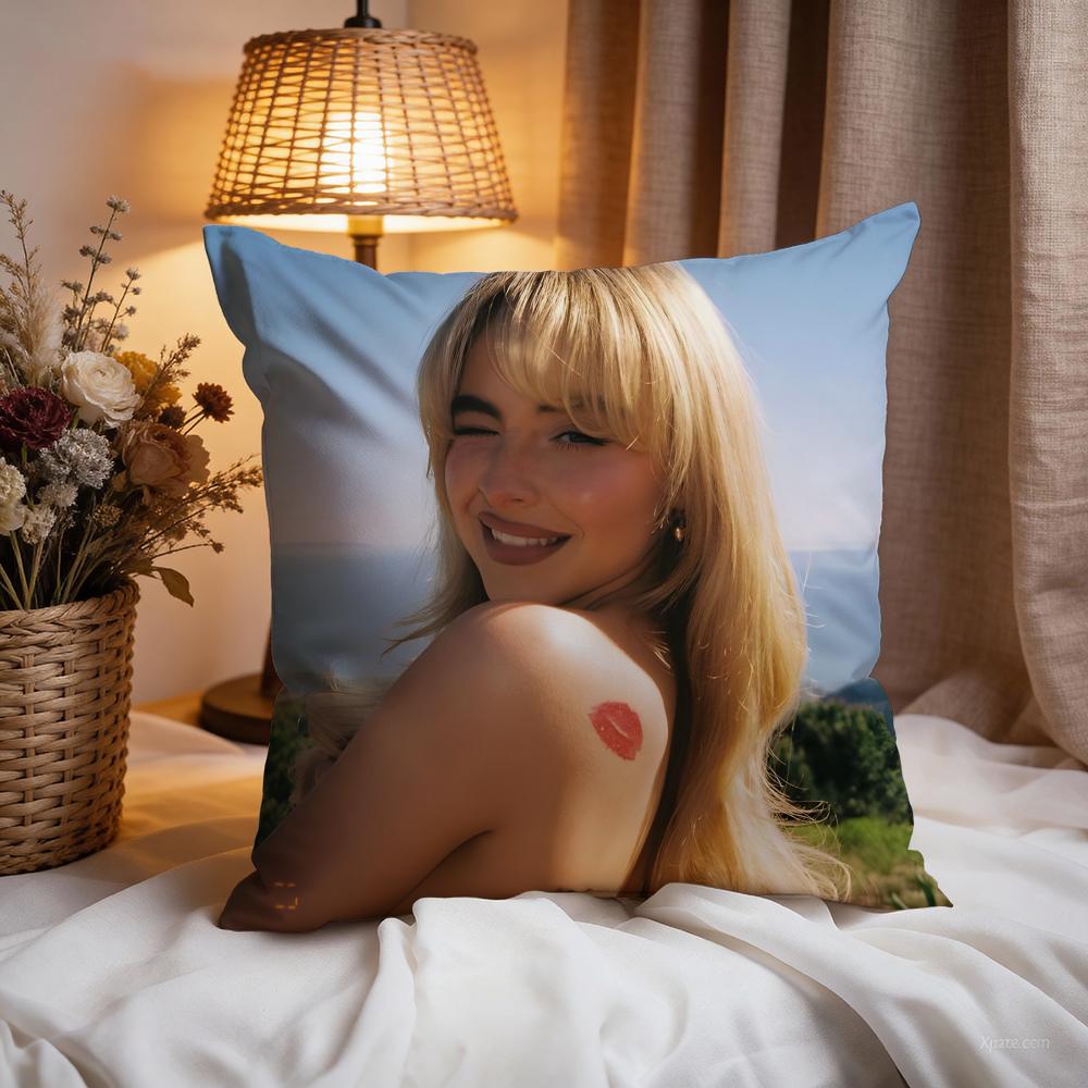 s-Sabrina Carpenters Singer Cushion Cover Premium Comfort Reversible Pillow Cove -Two In One Design for Any Room & Car Interior