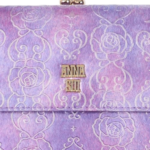 ANNA SUI Rose Heart Clasp Bifold Wallet [New Color] Women's Wallet with Bill Compartment and Card Slots, Large Capacity, Clasp Closure, 317985, Purple