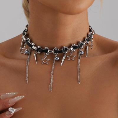 Neue Fünfzackiger Stern Quaste Anhänger Halskette Für Frauen Y2K Kette Choker Halskette Mode Party Schmuck Zubehör Geschenk
