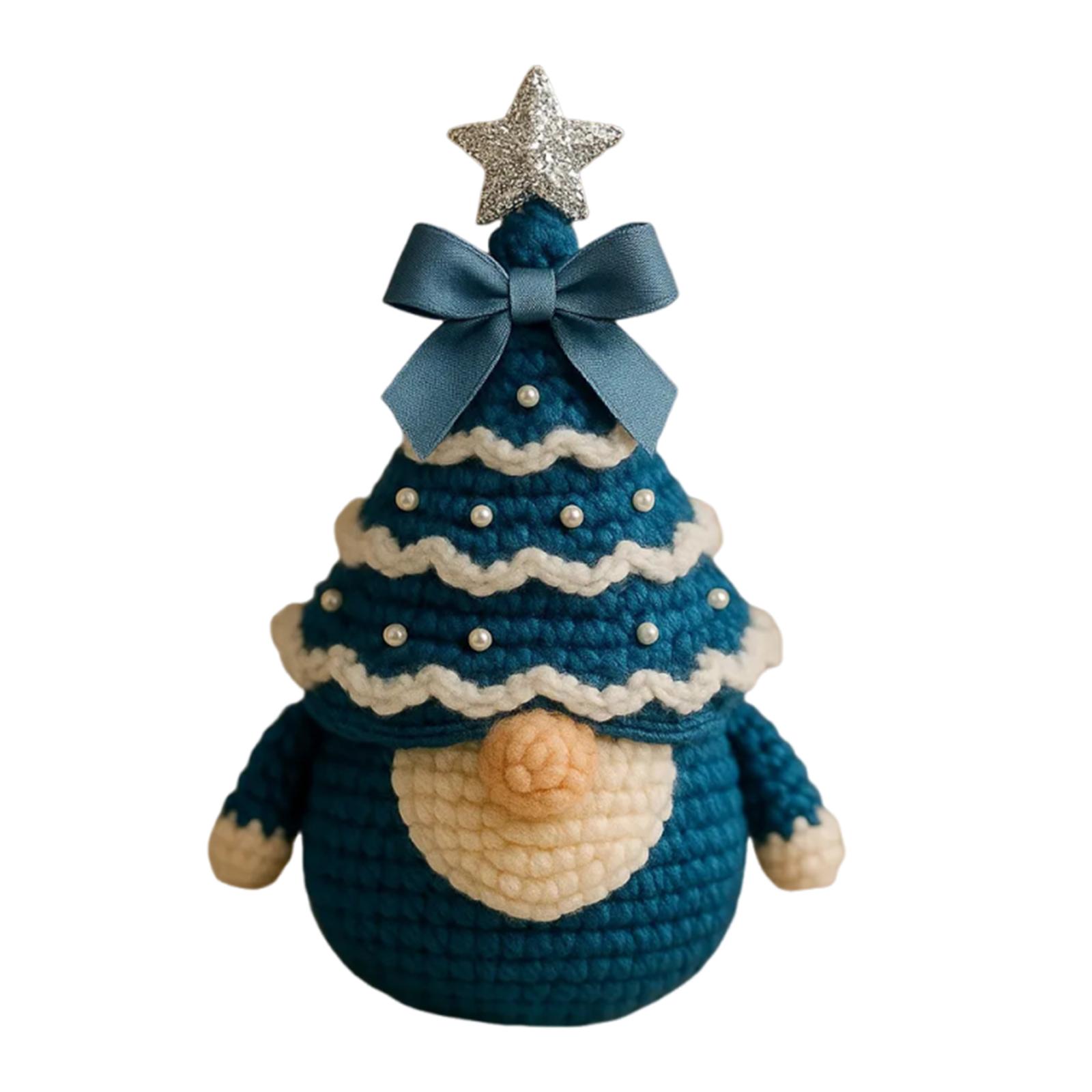 Christmas Crochet Kit DIY Crochet Knitting Material Kit DIY Craft Knitting Christmas Tree Gnome Kit Festival Christmas Decor