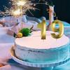 1pc-Birthday Candle Golden Number 0-9 Smoke Free Birthday Cake Insert Party Candle Decoration Anniversary Cake