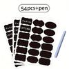 Reusable Waterproof Blackboard Sticker Labels with Self-Adhesive Pen Included for Food Storage Containers Spice & Cheese Markers