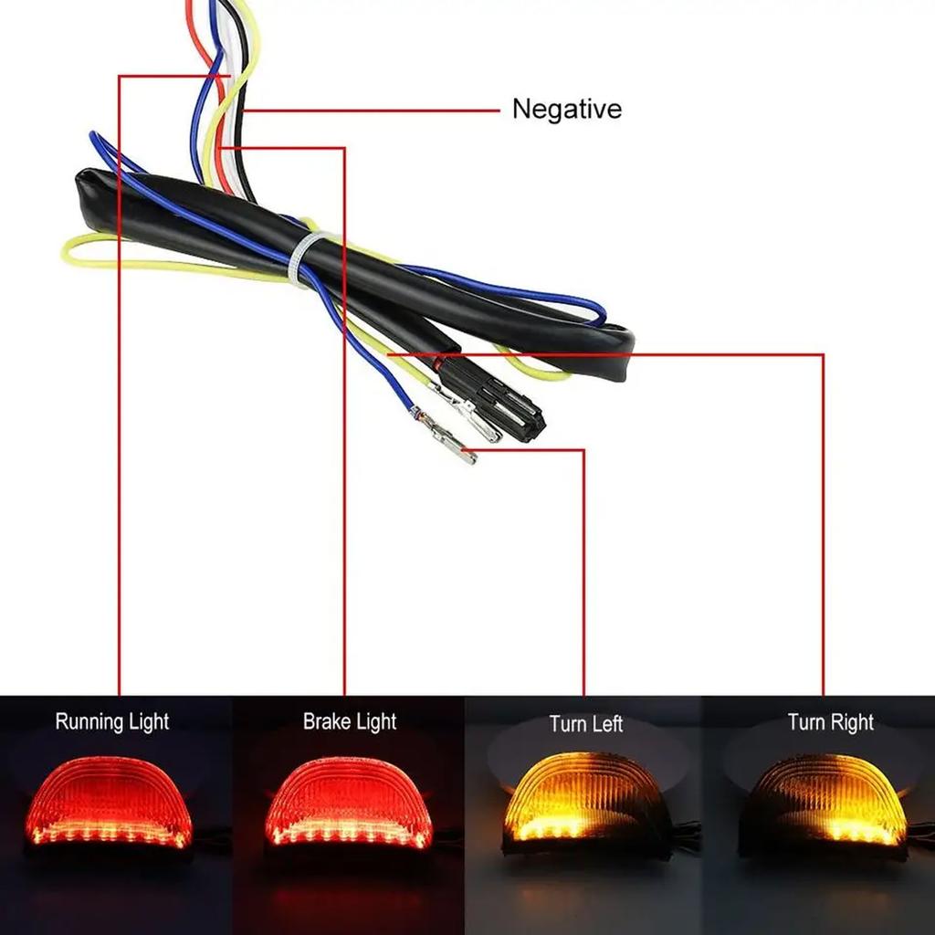 Motorcycle Rear Brake Tail Light LED Turn Signals Stop Rear Lamp Replacement for CBR600RR F5 2003-2006