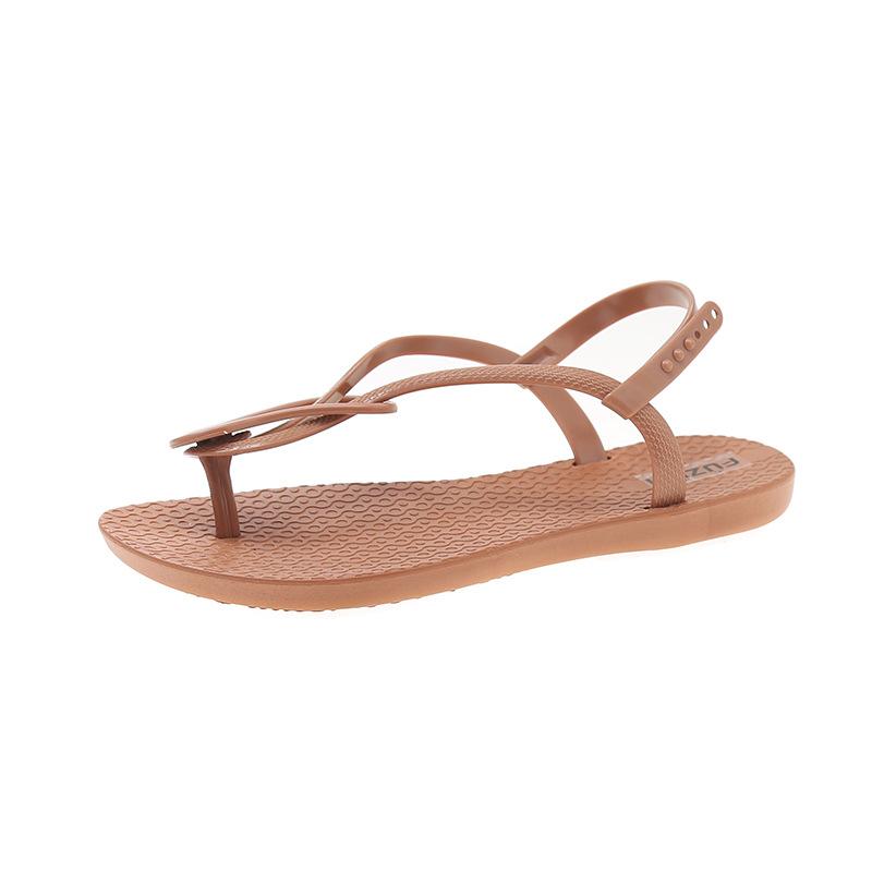 Bohemian Sommer-Strandsandalen für Damen, Flache Zehentrenner-Flip-Flops für den Urlaub