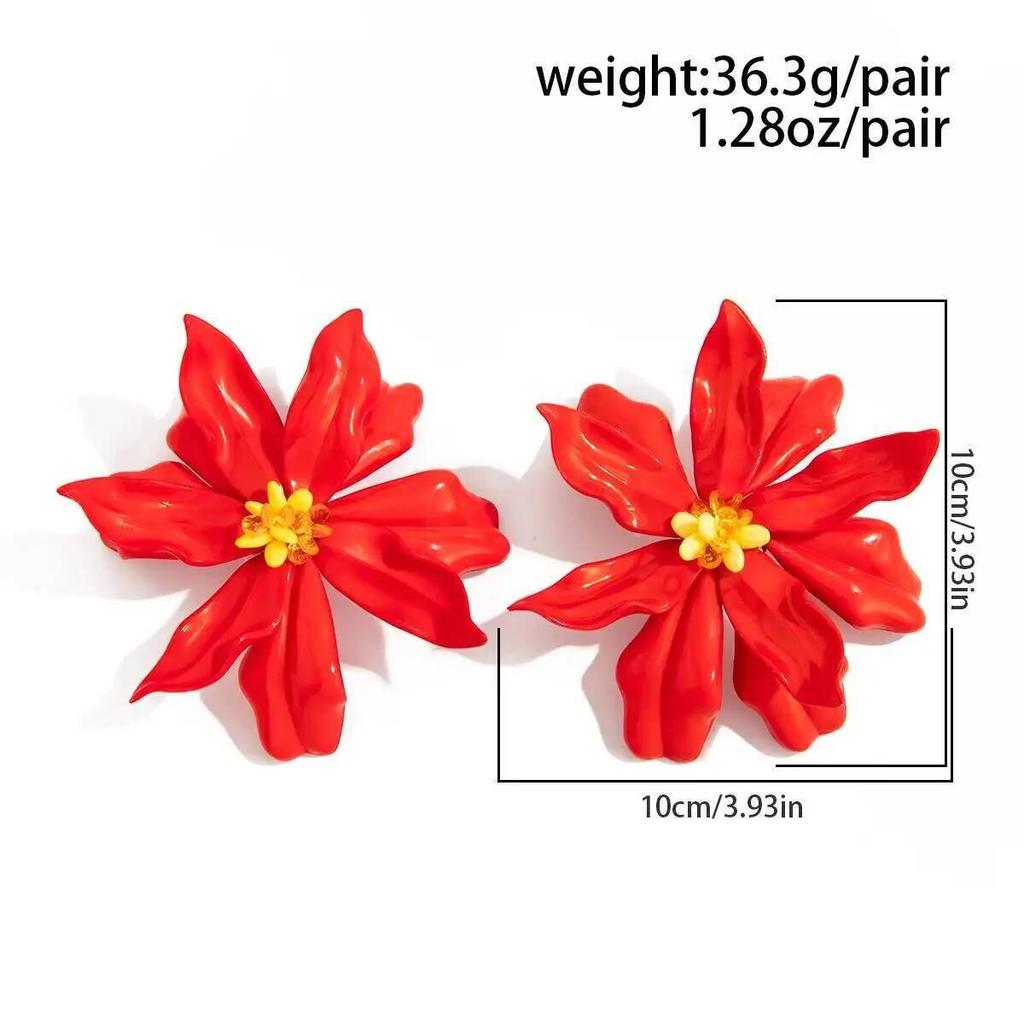 IngeSight.Z Vintage Hyperbole Acrylic Flower Stud Earrings for Women Boho Sweet Elegant Earring Trendy Jewelry Accessories Mujer