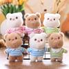 Wear Clothes Stripe Bear Pendant Plush Animal Toy Doll Bag Keychain Pendant