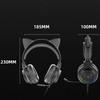 SY-G40 3,5 mm USB-kabelanslutet styrt headset Dragon Eyes Luminous Gaming Söta kattöron Huvudmonterade datorhörlurar med mikrofon För PC Bärbar dator