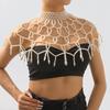 Luxury Retro Body Chain, Elegant Palace Style Imitation Pearl Hollow Tassel Shawl Body Chain Jewelry