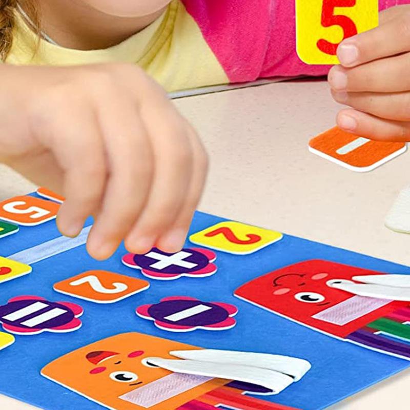 Jucărie matematică cu degete din pâslă pentru copii mici Jucării Montessori Copii Numărare Joc de învățare pentru educație timpurie Pentru copii Inteligență TMZ