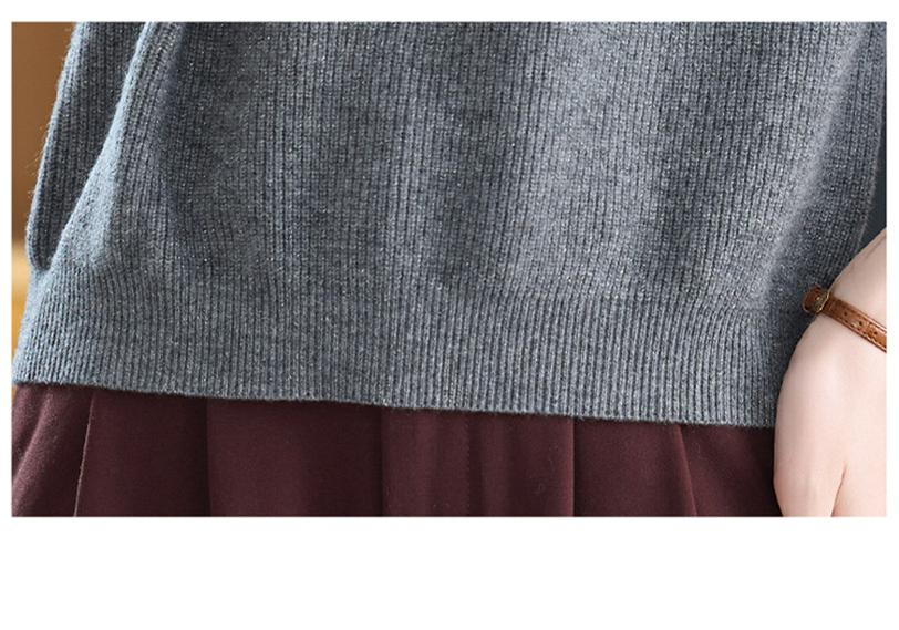 Women's Half-Zip Pure Wool Sweater - Autumn & Winter Warm, Loose Slimming Lapel Knitwear Top