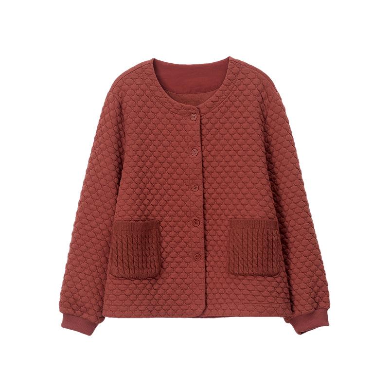 Women's Petite Loose Casual Round Neck Jacket for Middle-Aged & Elderly - Spring 2025