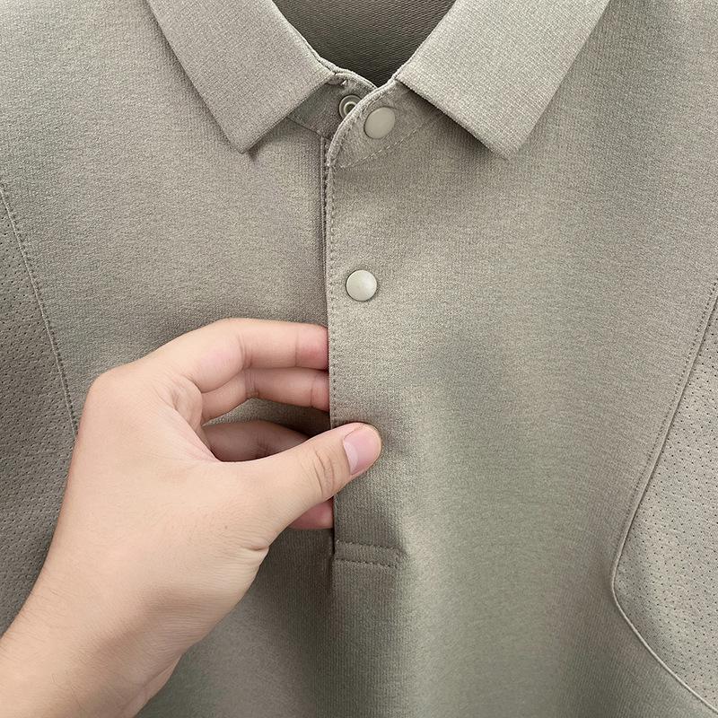 Korean Style Men's Quick-Dry Polo Shirt – Sporty, Breathable, Business Casual, Long Sleeve Lapel Design