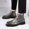 Modische Brogue-Herren-High-Top-Lederschuhe im trendigen und vielseitigen britischen Stil für Party, Outdoor, Freizeit, Business, Wandern, Motorradstiefel