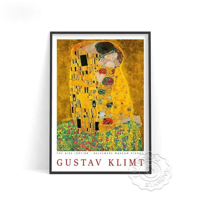 

Принт Густава Климта, Художественный декор, Поцелуй Густава Климта, Современное искусство, Идея подарка, Настенная печать плакатов, Плакат выставочного музея, Без рамки 21*30cm