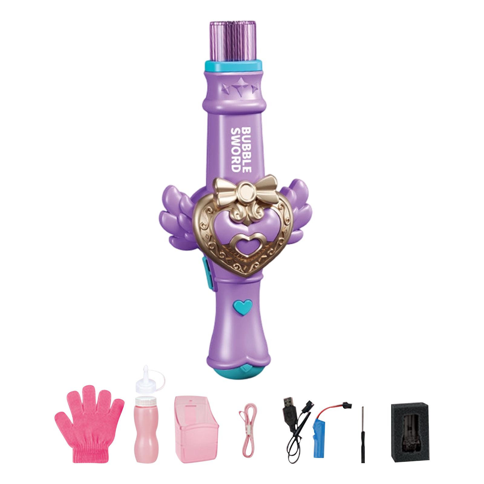 Эластичная палочка для мыльных пузырей, Магическая машина для мыльных пузырей со спецэффектом, Включает раствор для мыльных пузырей (50мл), Портативная интерактивная машина для мыльных пузырей для вечеринок. One Size фиолетовый
