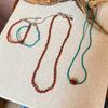 Adjustable Multistrand Beads Jewelry Set Necklace Bracelet Set Women Fashion Accessories Beaded Clavicle Chain for Daily