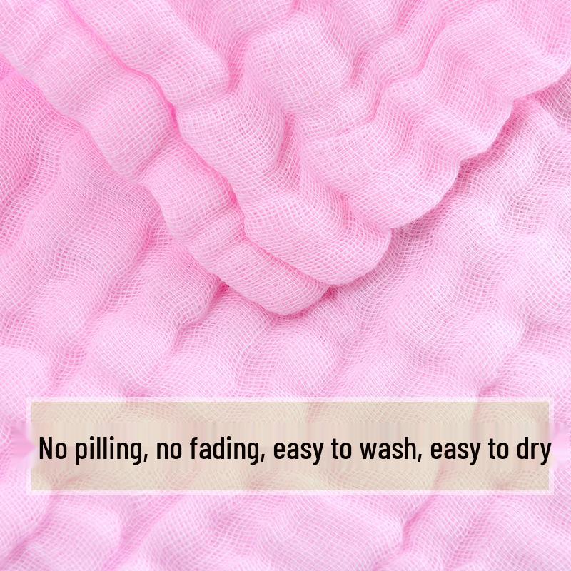 Newborn Cotton Bubble Gauze Face Towel - Six-Layer, Plain Color