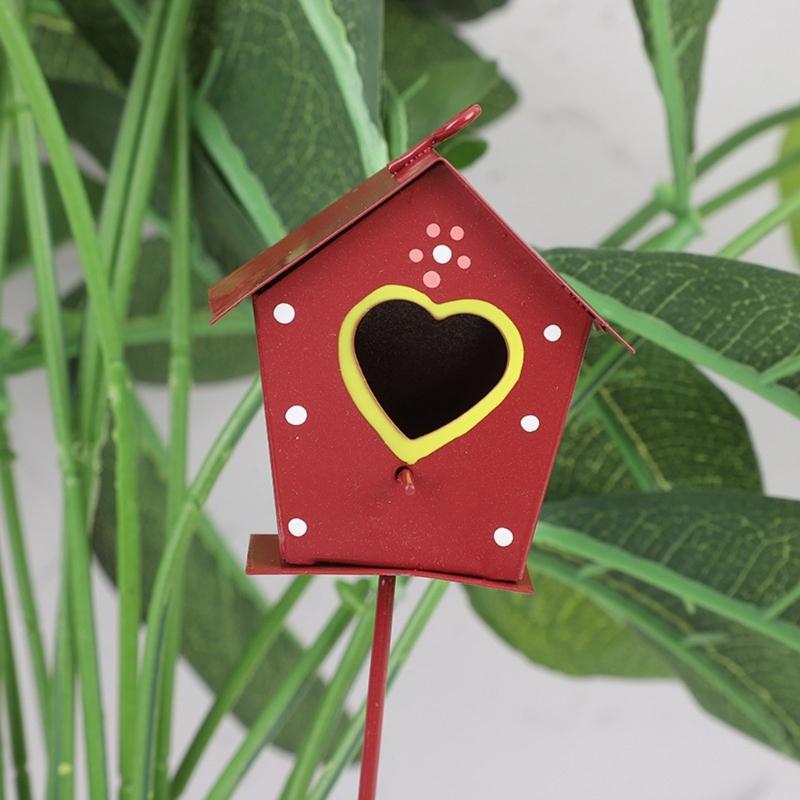 Vaso de Flores Estacas de Jardim Decoração Casa Estacas de Pássaros Metal Arte de Quintal Enfeites para Mãe Presente de Dia das Mães Decoração Interna Externa