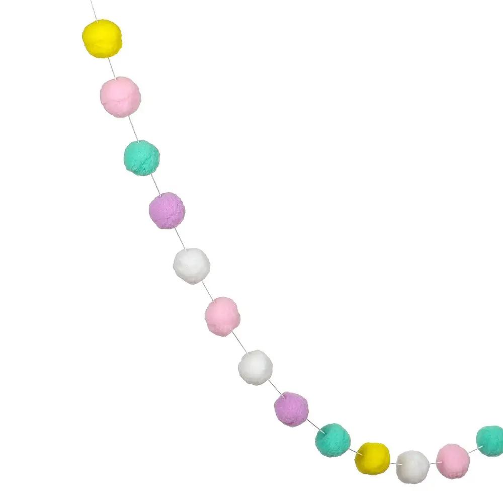 2.5M Colorful Pompom Pendant Garland Ins Nordic Series Wool Felt Ball String Hanging DIY Handmade Nursery Children Room Decor