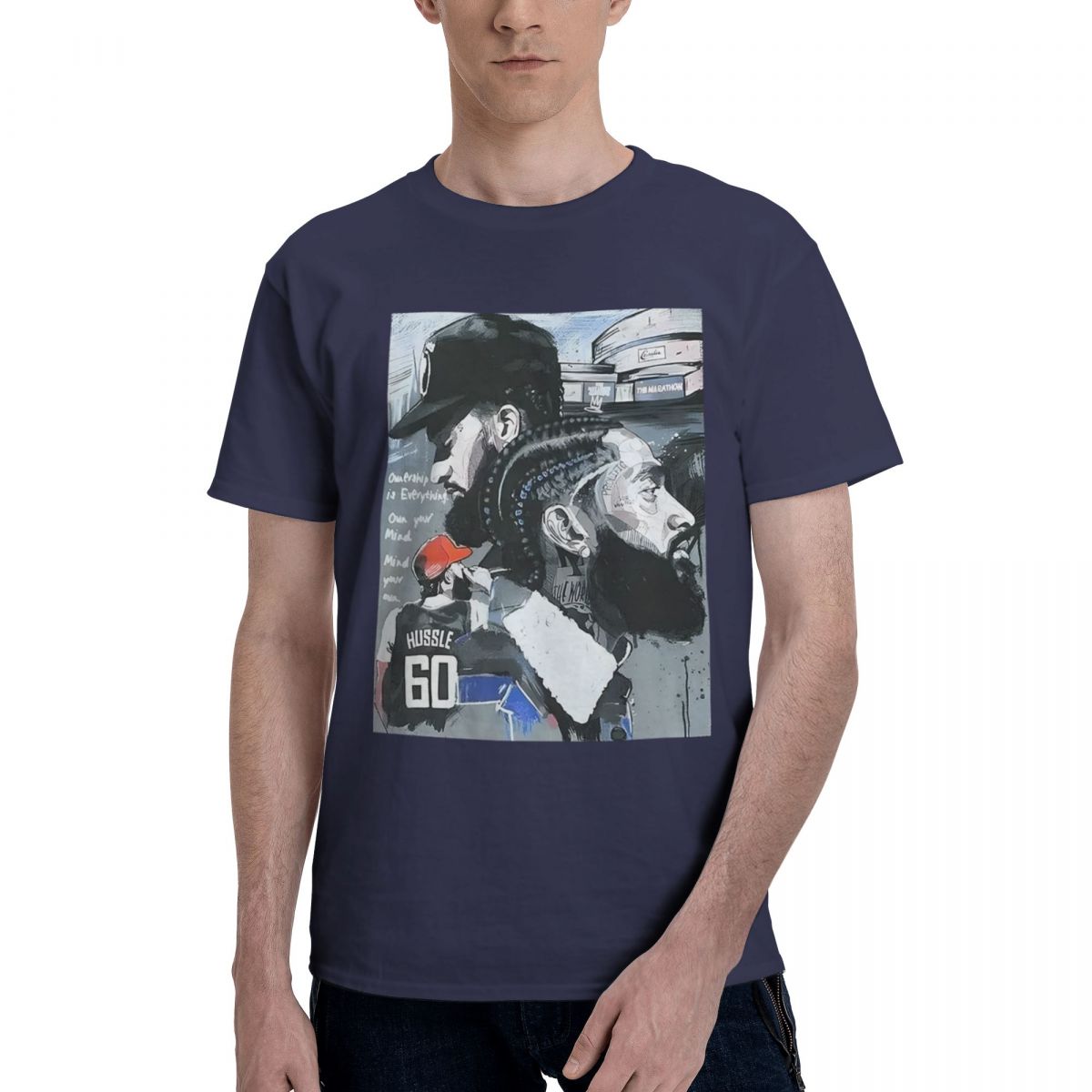 

NIPSEY HUSSLE 100 Cotton Casual Breathable Confortable Clothes Mens TShirts Tshirts Men 4XL