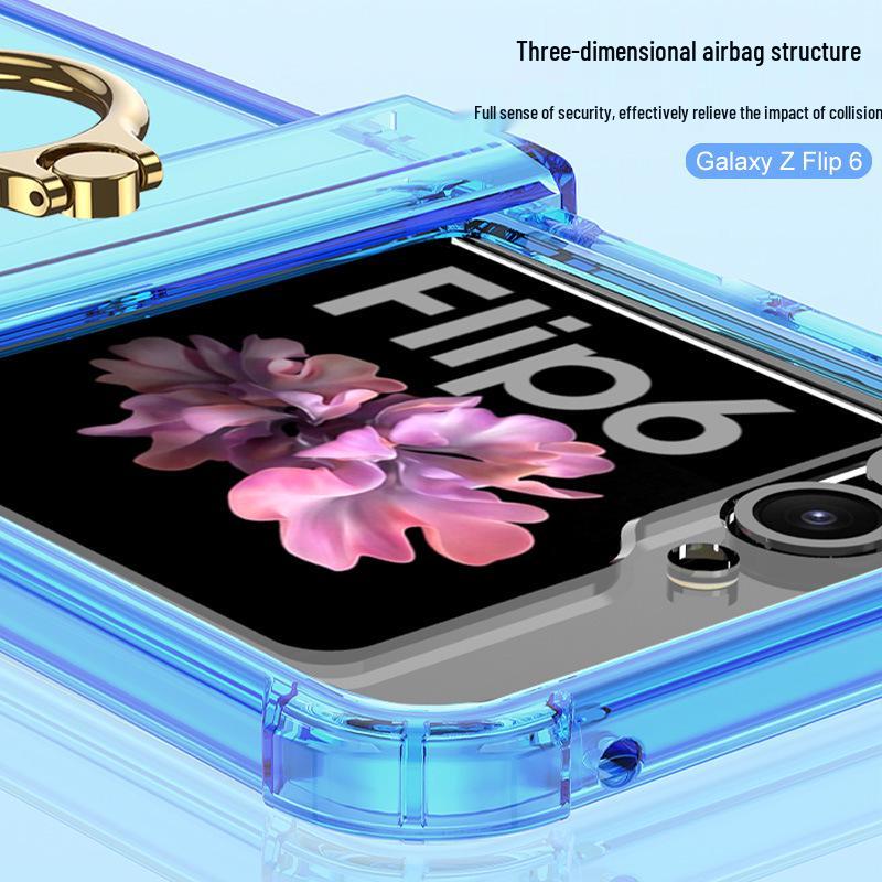 Samsung Z Flip6 Protective Case with Hinge Ring Holder, Full Coverage, Anti-fall. Suitable for Men & Women.