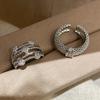 Y2K Sweet Cool Zircon Exaggerated Ring Women Hollow Grid Stackable Opening Adjustable Ring Personality Exquisite Jewelry Gifts