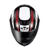 OGK KABUTO AEROBLADE6 DYNA Motorcycle and Red Full-Face Helmet, Black, White, (Size XXL)