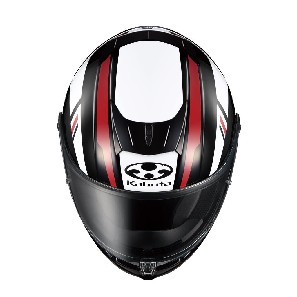OGK KABUTO AEROBLADE6 DYNA Motorcycle and Red Full-Face Helmet, Black, White, (Size XXL)