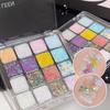 Shiny Sequins Flakes Eyeshadow Palette Self Adhesive Glitter Gel Hair Body Nail Blue Pink Yellow Sequin Gel Makeup Decoration