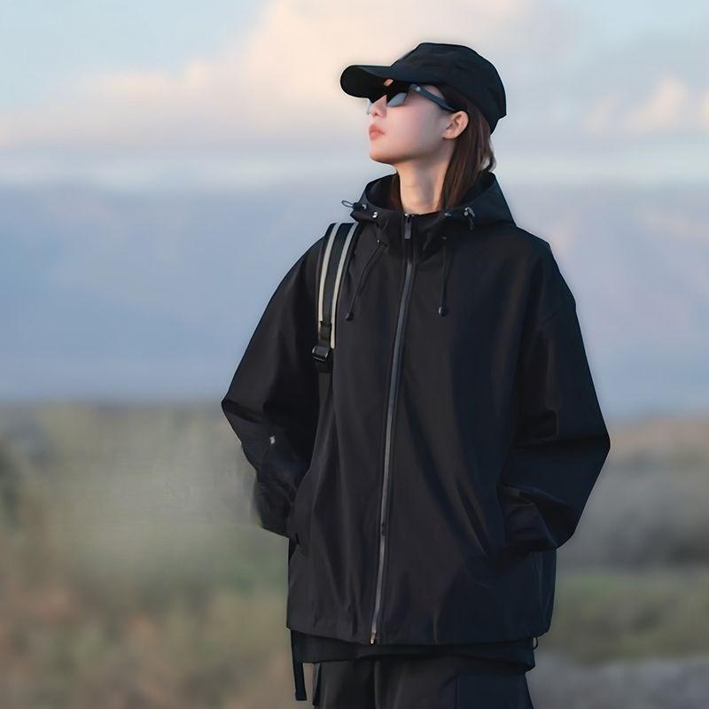 Women Workwear Windproof Waterproof Hiking Jacket Spring Autumn Outdoor Coat Petite Travel Clothing