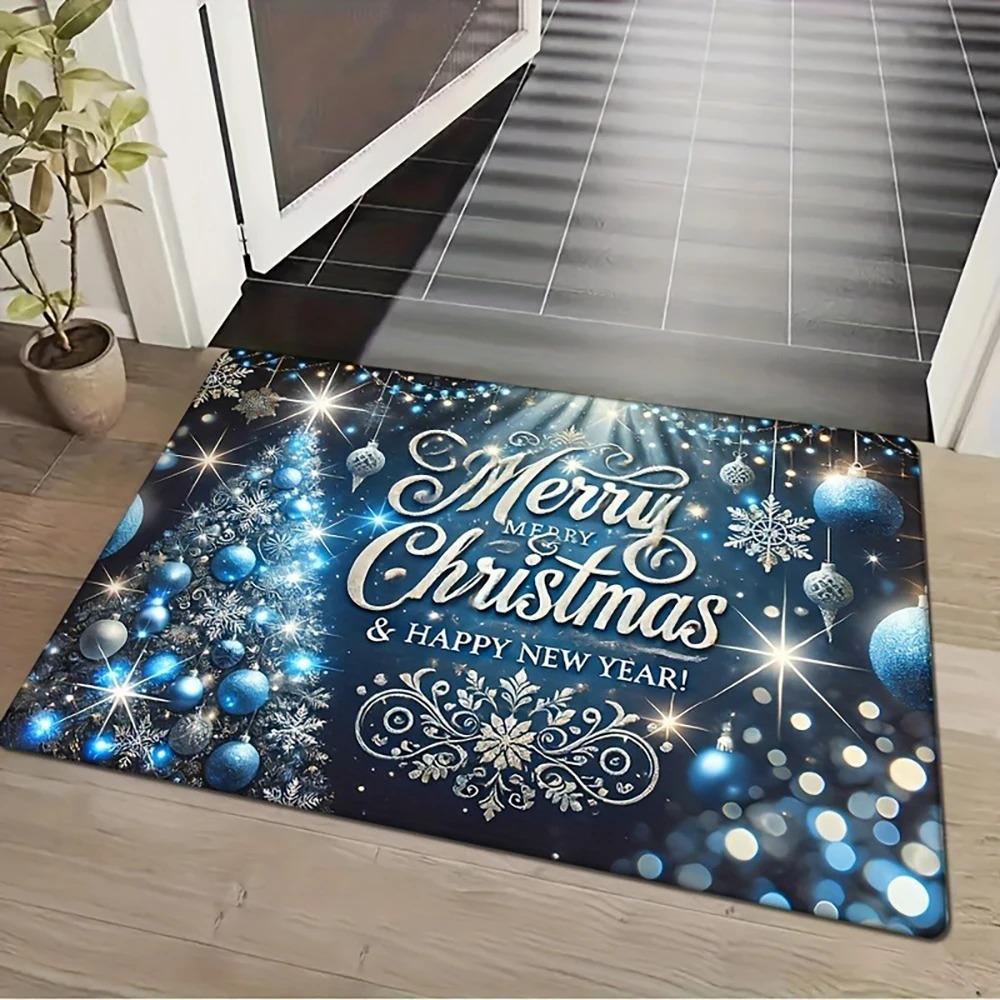 1pc Snowmen Christmas Doormat for Home , Holiday Indoor and Outdoor Rear Front Door Welcome Mat Winter Door Mat.