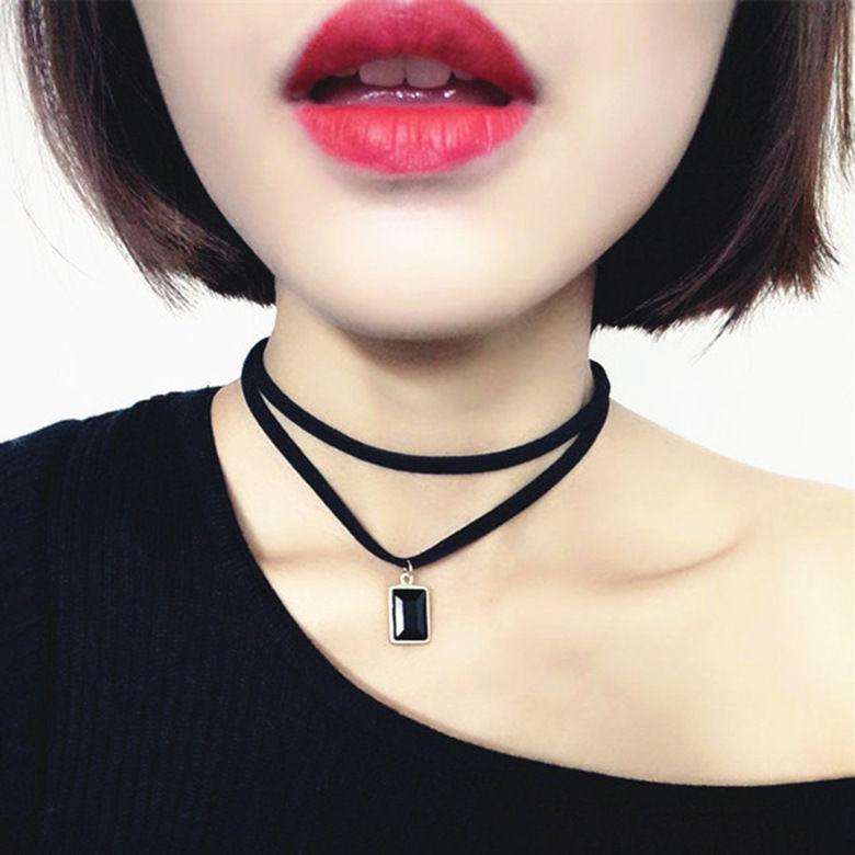 Goth Black Velvet Choker Necklaces Gothic Style Rope Women Neck Decoration Chocker Jewelry On Girl Neck Accessories