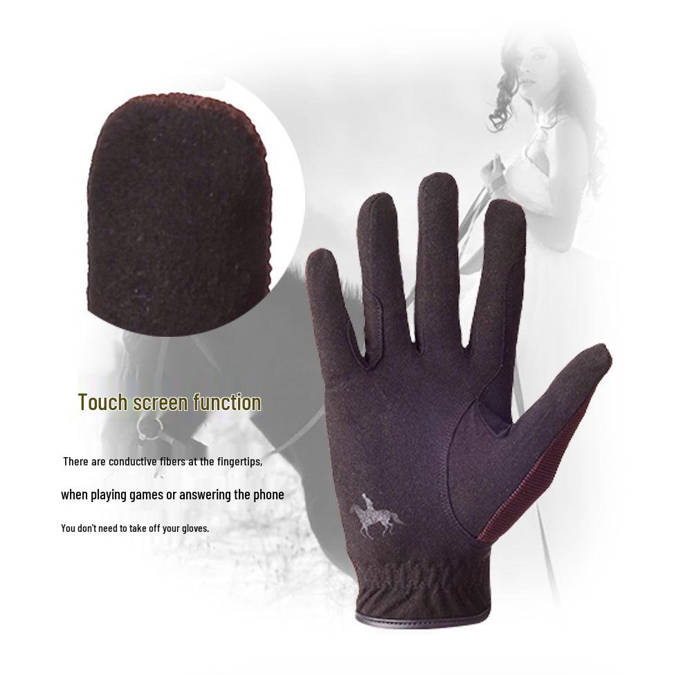 SD1075 Durable Microfiber Equestrian Gloves: Sun-Protected, Winter Thin, Ideal for Riding & Cycling.