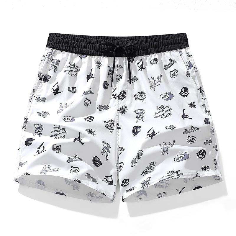Printed Shorts Couple Beach Pants Men S Quick-Drying Loose European Size Casual Shorts Seaside Vacation Men S Underpants S