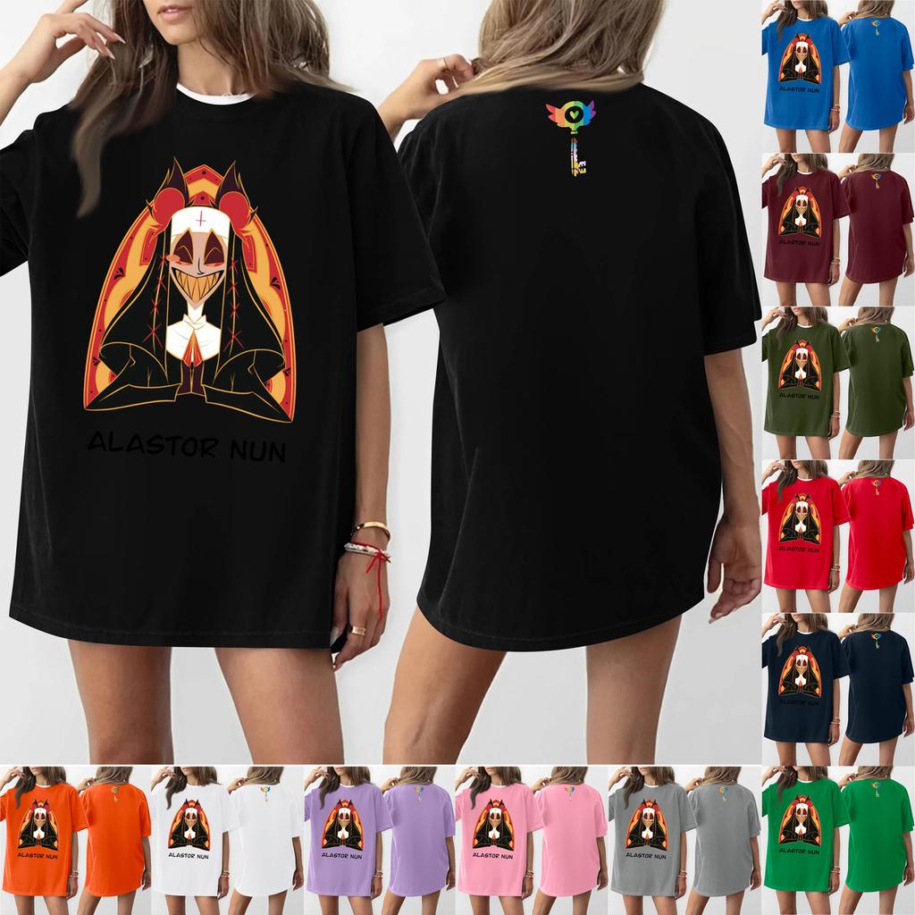 Women's Round Neck Printed Short-sleeved T-shirt Top