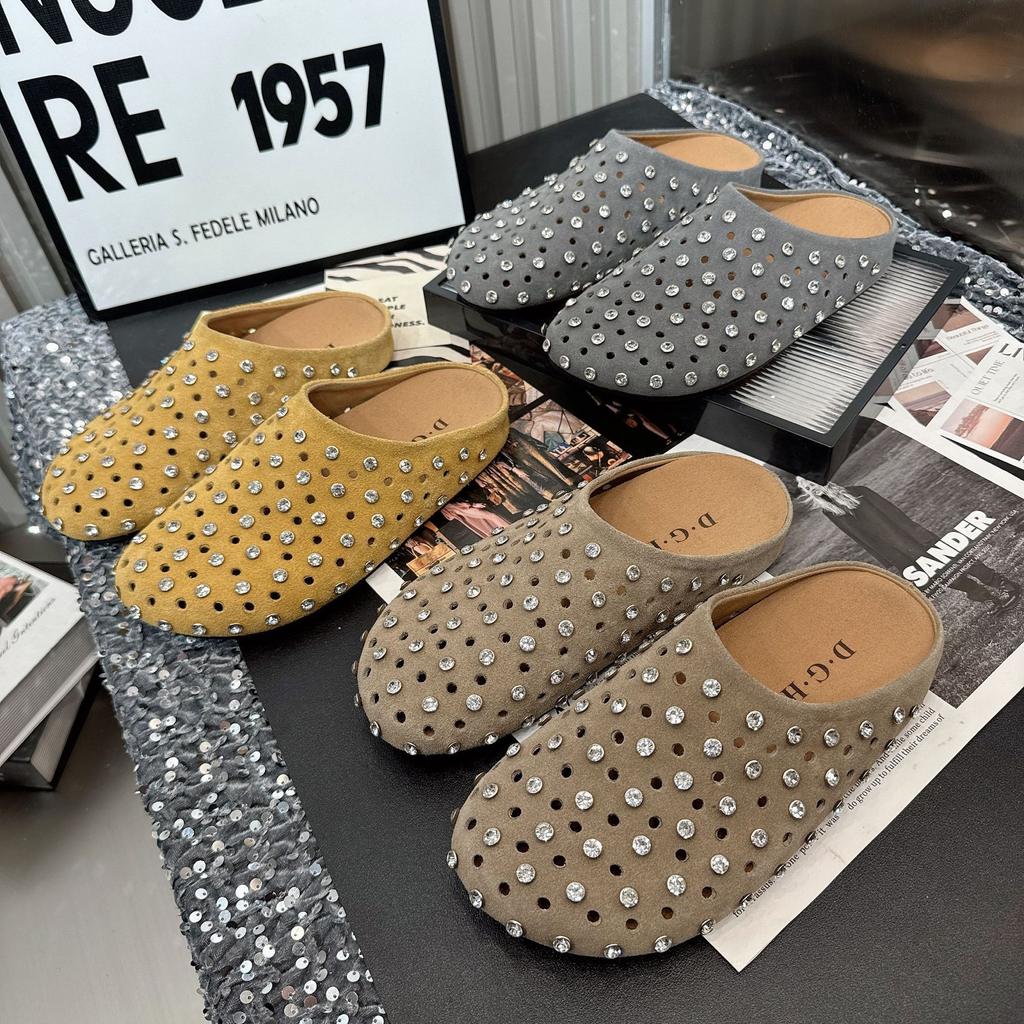 Summer Hollow Bag Head Slippers Women's Shoes 2025 New Outer Wear Home Slippers Flat Bottom Soft Bottom Lazy Hole Sandals