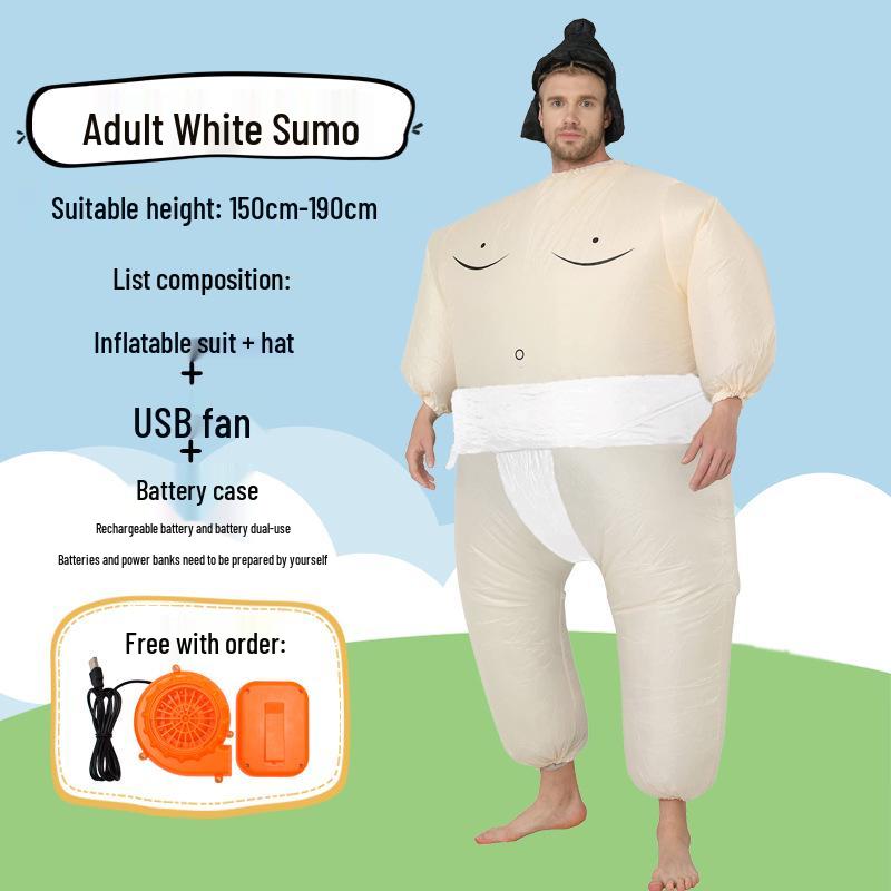 Inflatable Sumo Costume - Halloween Festival Prank for Large Adults