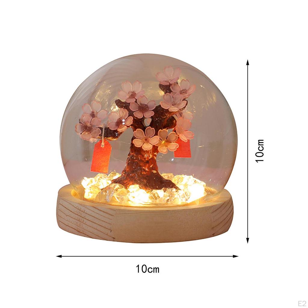 DIY Flower Bedside Lamp, Lamp with Dome Lighted Ambient Light, Desktop Ornament, Material
