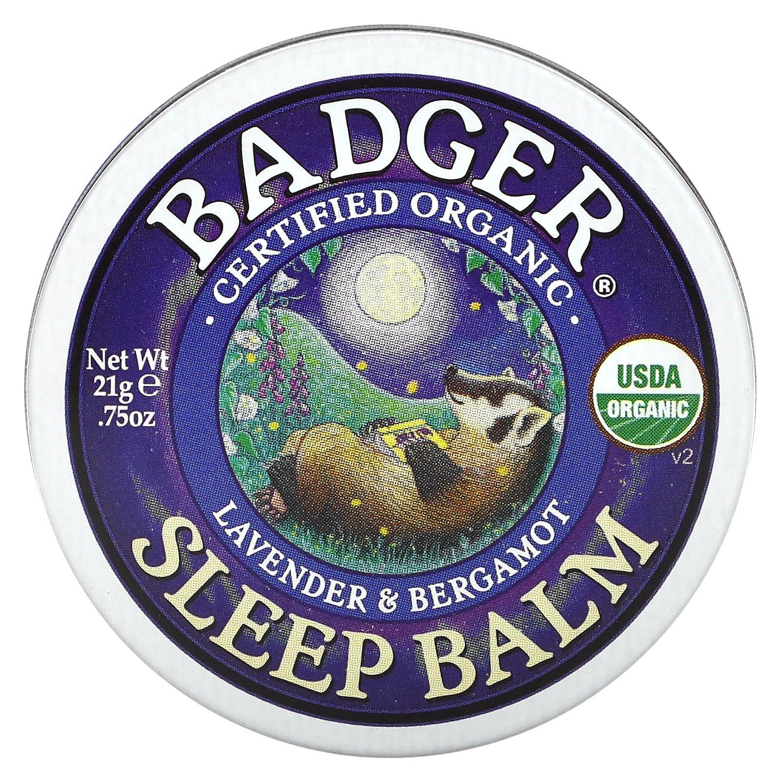 

Badger, Organic, бальзам для сна, лаванда и бергамот, 0,75 унции (21 г)
