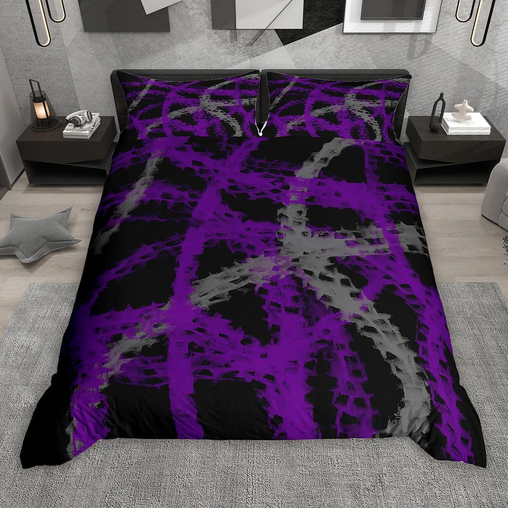 Homewish Geometric Stripes Duvet Cover Set 2Pcs/3Pcs Vintage Oil Painting Bedding Set Aesthetic Brush Strokes Comforter Cover