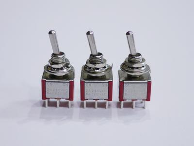 Mini Switch for Circuit Type 2 Circuits 2 Contacts 6 Pins Red of Guitar/effector/electronic ON-ON (Set 3)