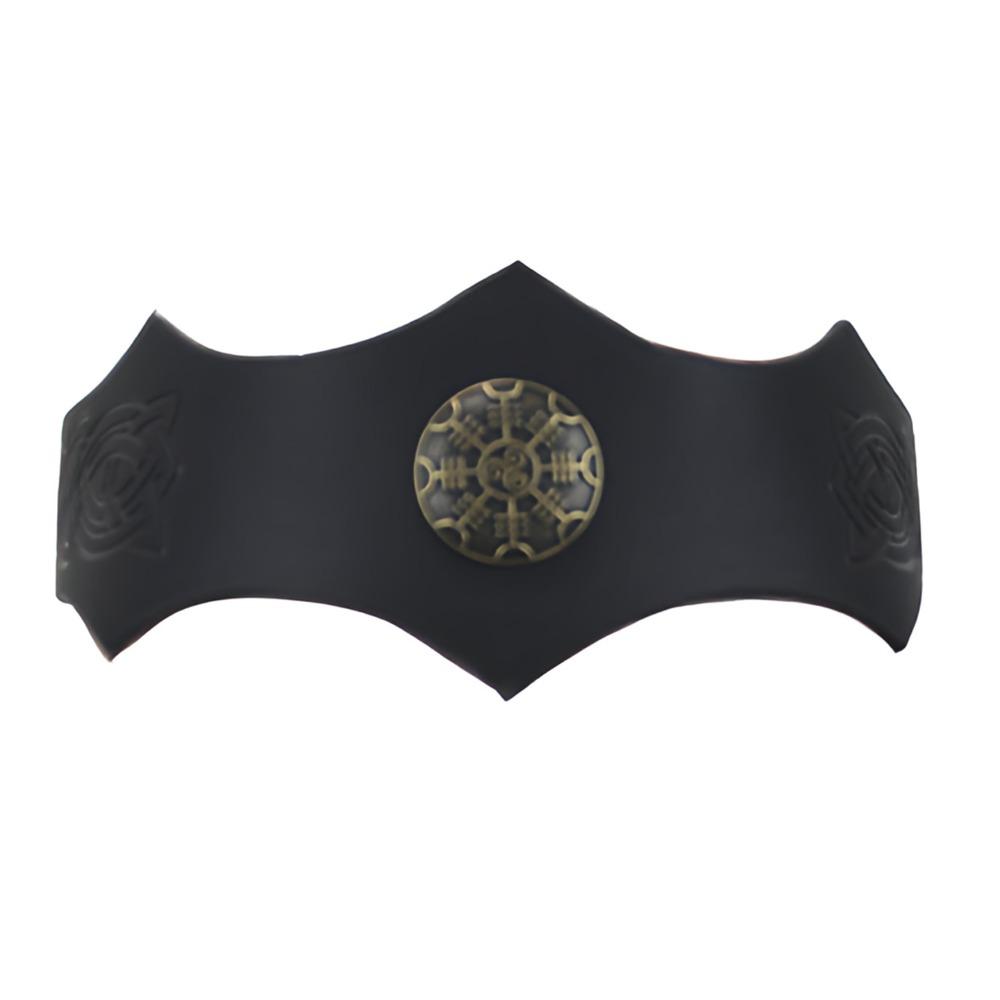 

Cosplay Medieval Knight Headband PU Leather Headwear For Role Play Games and Costume Events чёрный
