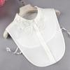 Spring & Winter Women's Anti-Wrinkle Chiffon Embroidered False Doll Collar Lapel Shirt Collar