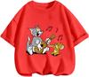 Everyday Wear Tom And Jerry Crew Neck Tee Summer Breathable Casual Short Sleeve Tops For Children
