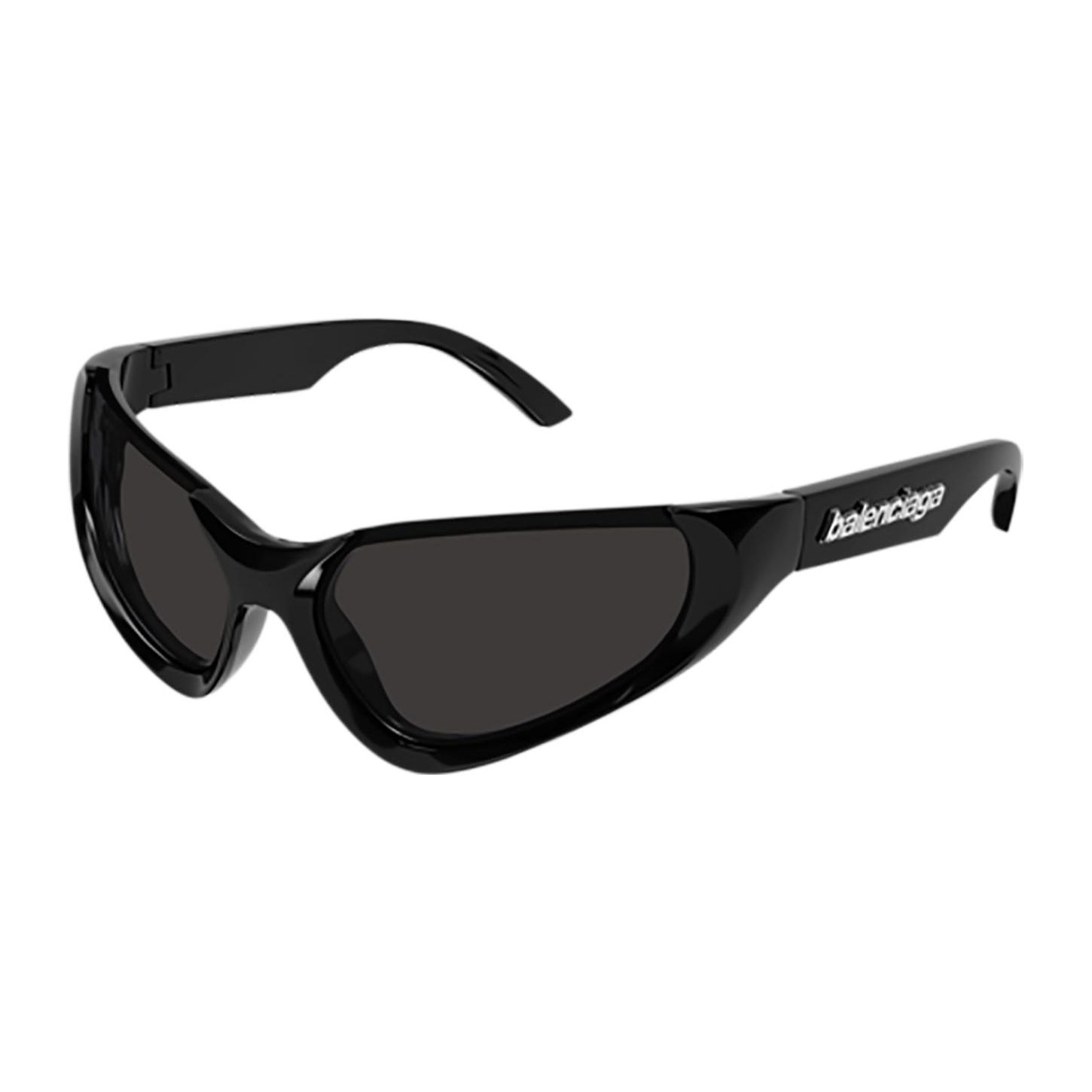 Balenciaga Modebewusste Cat-Eye-Sonnenbrille Unisex-Sonnenbrille Schwarz BB0202S001 Basic Packaging-Eyeglass Case,64,Black black